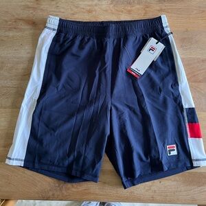 NWT Men’s Fila Tennis Shorts Navy, Size M (Red White & Blue)